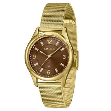 Imagem de Relógio Lince Feminino Ref: Lrgj178l36 N2kx Casual Mesh Dourado