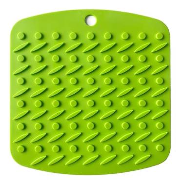 Imagem de Jogo americano multifuncional quadrado de silicone resistente ao calor para casa e cozinha (verde)