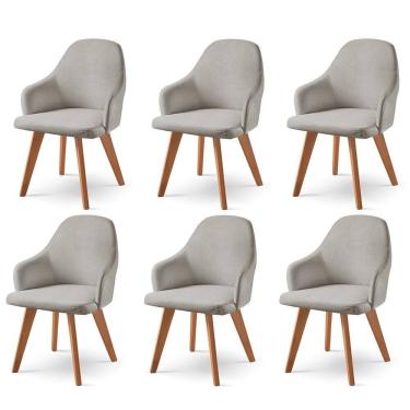 Imagem de Kit 6 Cadeiras para Sala de Jantar Manuela Cinza