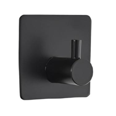 Imagem de Cabideiro Adesivo de Metal Preto – Formato Quadrado