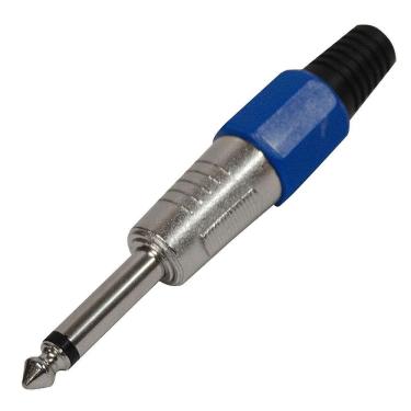 Imagem de Plug P10 Mono Metal Com Corpo Plastico Azul