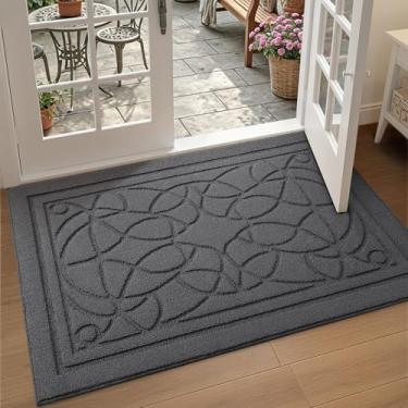 Imagem de DEXI Tapete de porta frontal de entrada interna, 81 x 122 cm, tapete de boas-vindas antiderrapante de perfil baixo com suporte de borracha, tapetes de entrada absorventes laváveis para entrada, pátio