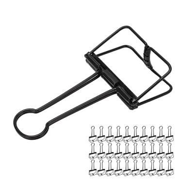 Imagem de RiToEasysports Grampos de Fio 30 Peças Braçadeiras de Metal Oco de 2 Polegadas Com Forte Aderência para Organização de Bilhetes de Notas de Papel Escolar de Escritório (Preto)
