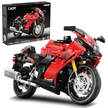 Imagem de CaDA C64051W Motorcycle Building Block Set，Suzuki Hayabusa 1:6 Model，1043 PCS Licensed Superbike Replica with Functional Details & Display Stand