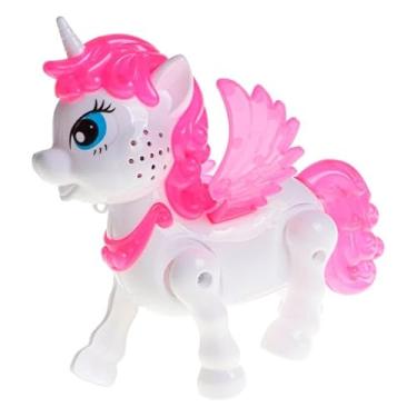 Imagem de Unicórnio de Brinquedo, Branco e Rosa, Asas Brilhantes