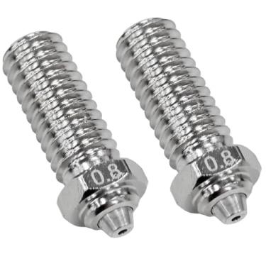 Imagem de LC LICTOP Bocal bimetálico de 0,8 mm, aço endurecido, 2 peças, compatível com impressora 3D X-MAX3 X-PLUS3 X-SMART3, se aplicável, bico de impressão de filamento CNC sem rebarbas com corpo rosqueado