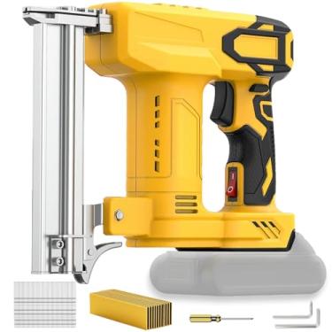 Imagem de TSSKMOYY Pregador Brad sem fio 2 em 1 compatível com bateria De wa-lt, pistola de pregos elétrica de calibre 18 com 1000 pregos e 1000 grampos para estofados, carpintaria e marcenaria (bateria não