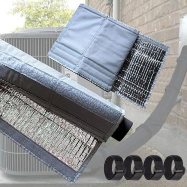 Imagem de 4 camadas de cobertura de isolamento de tubo de cobre HVAC AC, 198.1 cm x 30.0 cm Oxford AC cobre, para linhas AC ao ar livre, cabos elétricos, fios, evita congelamento, impermeável, resistente a UV