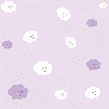 Imagem de Papel De Parede Infantil Nuvem Menina
