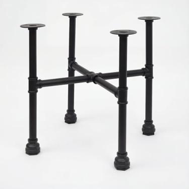 Imagem de ZYUXUAN Pernas de mesa de tubo industrial, pernas de móveis de base de metal para mesa de cabeceira, pernas de mesa vintage resistentes, pés de mesa de centro de jantar, pernas de banco (40 x 40 cm)