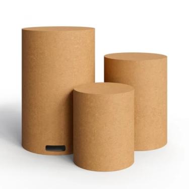 Imagem de Mesa Cilindros MDF Cru Pegue e Monte Decoração Festa Cenário Aniversário Eventos Casamento(Cilindro P Tradicional)