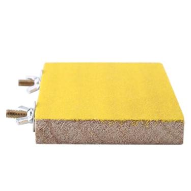 Imagem de Generic Suporte de Poleiro para Pássaros, Plataforma de Madeira Segura, Moagem de Pata para Gaiola de Brinquedo de Papagaio, Vermelho 9 * 13cm (parafuso de borda longa amarelo)