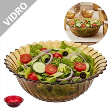 Imagem de Tigela Bowl Cumbuca Centro De Mesa Vidro California Multiuso Saladeira