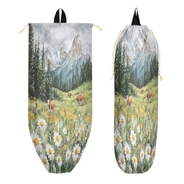 Imagem de xigua Suporte de parede para saco plástico Mountain Meadow com cordão, 1 pacote, reutilizável para decoração de bolsas, meias, roupas íntimas e gravatas