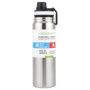 Imagem de Garrafa Térmica Inox 800ml com Alça e Bico Esportivo | Isolamento a Vácuo | Ideal para Academia, Escritório e Aventuras | Hidratação Diária (Inox)