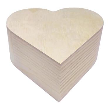 Imagem de predolo Caixa de madeira inacabada em formato de coração para joias, objetos decorativos, decoração de mesa, casa, faça você mesmo, do, materiais, 15cm X 15cm X 6.8cm