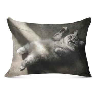 Imagem de Capa de almofada de flanela grande preta com zíper longo para travesseiro padrão Queen King Presentes modernos, tamanho do corpo, 53 cm x 137 cm