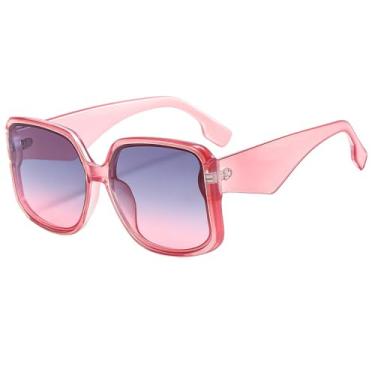 Imagem de Óculos de Sol UV400 - Armação Grande em Cores Candy Degradê para Homens e Mulheres, Esportivos, para Corrida, Ciclismo e Atividades ao Ar Livre, Rosa