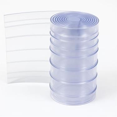 Imagem de Byson Tiras de porta de substituição de PVC cortina de vinil transparente tira única 8 pés de comprimento armazém tiras de substituição de porta de cachorro casa de cachorro ou canil aba de porta canelada / resistente a arranhões 200 mm de largura x 8 pés de comprimento