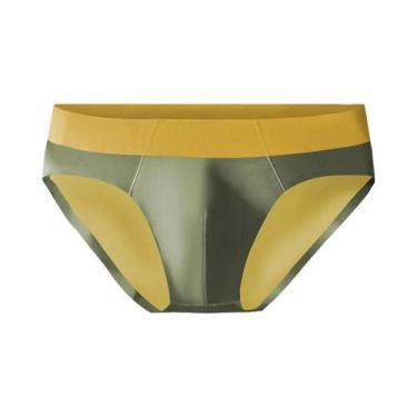 Imagem de Cuecas Masculinas De Seda Gelada Sem Costura Respiráveis De Cintura Ba