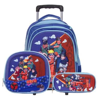 Imagem de Bolsa Escolar Menino Rodinhas Naruto Juvenil Resistente - TOYS 2U