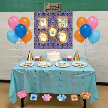 Imagem de Mala ou petisco de Halloween, kit de decoração de carro de cachorro azul de Halloween, decoração de caminhão ou petisco de desenho animado para SUV e caminhão carro, para decoração de porta de garagem