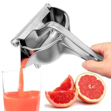 Imagem de Espremedor manual de alumínio para espremedor manual de alumínio, aderência ergonômica confortável para extração eficiente de suco de romãs, cítricos e outras frutas | Durável, compacto, fácil de usar