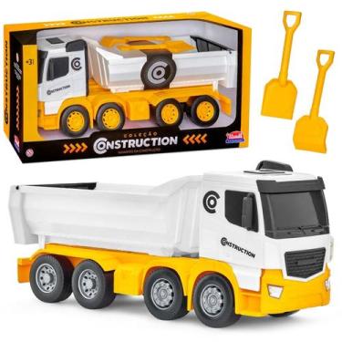 Imagem de Miniatura Caminhão Caçamba Basculante Construction Com Acessórios Brin