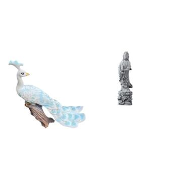 Imagem de Whtkoph Escultura, Estatueta, Artesanato para Jardim, Estátua, Ornamento para Decoração de Casa, Pátio, Pedra Colecionável Guan Yin, Objeto de Feng Shui