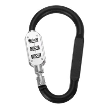 Imagem de PATIKIL Fechaduras combinadas de 10 cm, clipe de combinação de bloqueio de 3 dígitos, cadeado de anel em D para mala, bagagem, viagem, mochila, cabo, elo, corrente de capacete, preto