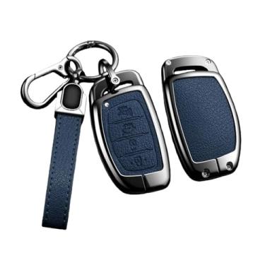 Imagem de Capa de chave de carro de liga automática compatível com Hyundai Ix25 Ix35 Ix45 Tucson Sonata Rena Creta Verna Solaris Mistra Elantra Acessórios(C 3-2 Blue)