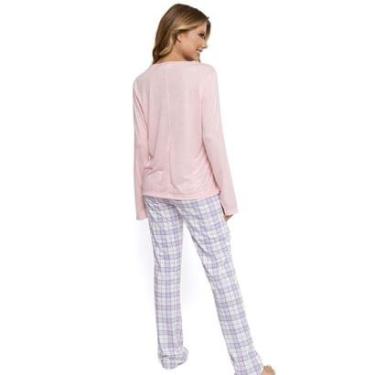 Imagem de Pijama Feminino Longo Pellin G041 Xadrez Coffee-Unissex