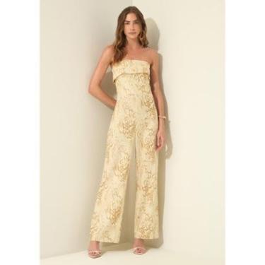 Imagem de Macacão Longo Estampado Sem Alças Com Linho-Feminino