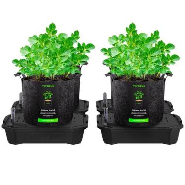 Imagem de Macetas Autorriego VIVOSUN FlexFeed Paquete de 4 con Bolsas de Cultivo