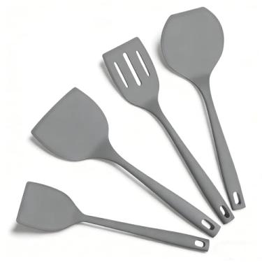 Imagem de KoudHug Conjunto de espátulas de silicone, espátulas resistentes ao calor de 315 °C para cozinhar, sem BPA, utensílios de cozinha grandes e flexíveis para virar ovos, panquecas, peixe, hambúrgueres