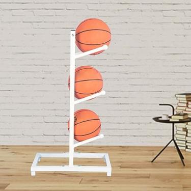 Imagem de ZDJZMGZ Suporte de basquete rack de armazenamento de bolas, rack de armazenamento de garagem rack de bola de exibição de metal adequado para garagem doméstica,