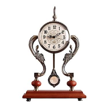 Imagem de U5GAAALPPQ9 Relógio de mesa novo chinês relógio de mesa relógios casa sala decoração decoração relógio de mesa relógio de personalidade retro relógio de mesa decorativo (tamanho: A-2) ()