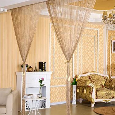Imagem de Cortina de Corda Porta com Tassel Brilhante e Linha Prata Flash para Decoração Casamento Café Restaurante