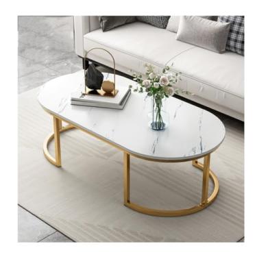 Imagem de Mesa central mesa de centro sala de estar casa pequeno apartamento moderno simples camada dupla mini mesa de quarto (B-100 cm)