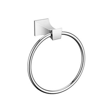 Imagem de 3FLQOOPP Toalheiro cromado polido barras anel gancho quadrado suporte de papel copo de vidro saboneteira escova de vaso sanitário montagem na parede conjunto de acessórios, prateleira de sabão (anel