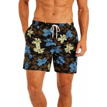 Imagem de Short Floral Estampado Calção elastano Verão praia calor - BUTU BIRU, 