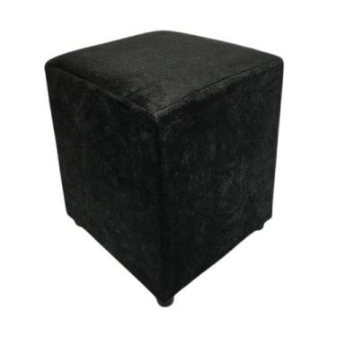 Imagem de Puff Puf Banco Banqueta Quadrada Cubo Decorativo - Realizar, Preto Sue