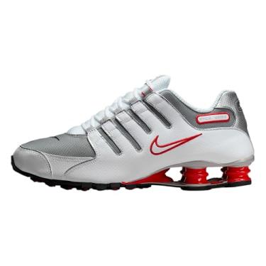 Imagem de Nike Tênis de corrida feminino Shox NZ, Branco/vermelho esportivo/cinza claro/prata metálico, 45 BR