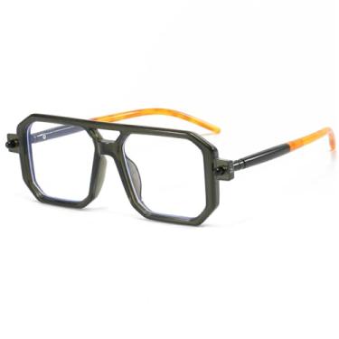 Imagem de Óculos de Sol UV400 - Ponte Dupla Degradê, Lentes Largas, Estampa de Leopardo, para Homens e Mulheres, Esportes ao Ar Livre, Corrida, Ciclismo, Verde Transparente