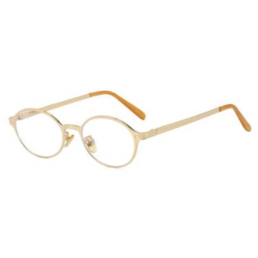 Imagem de Óculos de Sol Punk Oval de Armação Pequena Unissex em Metal com Proteção UV400 para Esportes ao Ar Livre, Corrida e Ciclismo, Dourado e Transparente