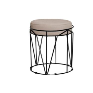 Imagem de Puff Aramado Babu Com Armação Preto Em Suede