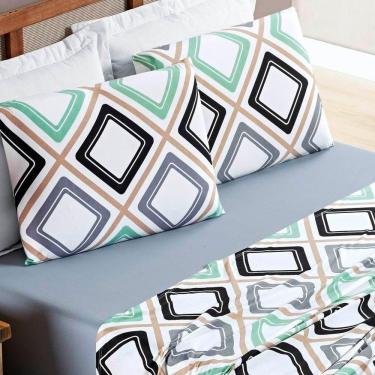 Imagem de Jogo De Lençol Solteiro Quality Malha 100% Algodão Estampado 3 Peças Harmony