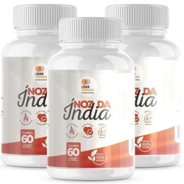 Imagem de Noz Da índia Em Cápsulas - 60 Cápsulas De 500mg | 3 Potes Natural E Saudável