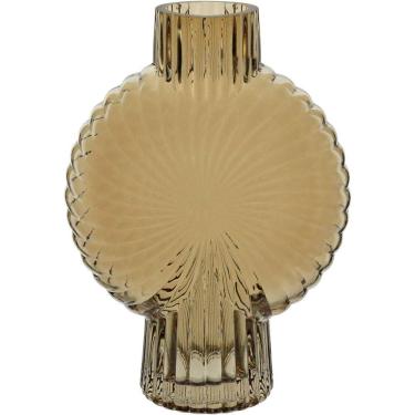 Imagem de Vaso Decorativo Enfeite Casa Caracol Home&co Vidro 24x17x6cm âmbar
