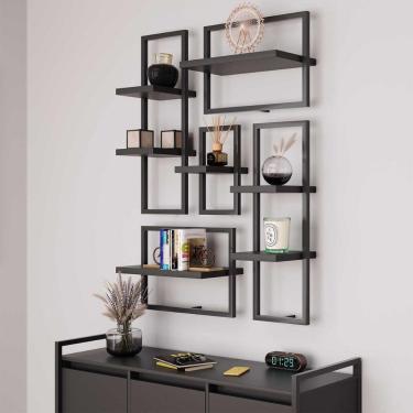 Imagem de Conjunto 7 Prateleiras Industrial Preto - Pleno